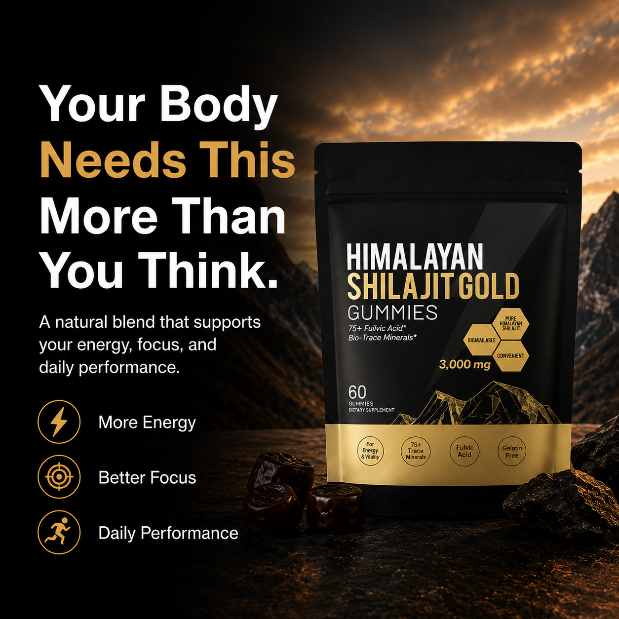 Himalayan Shilajit Gummies (60 Gummies)