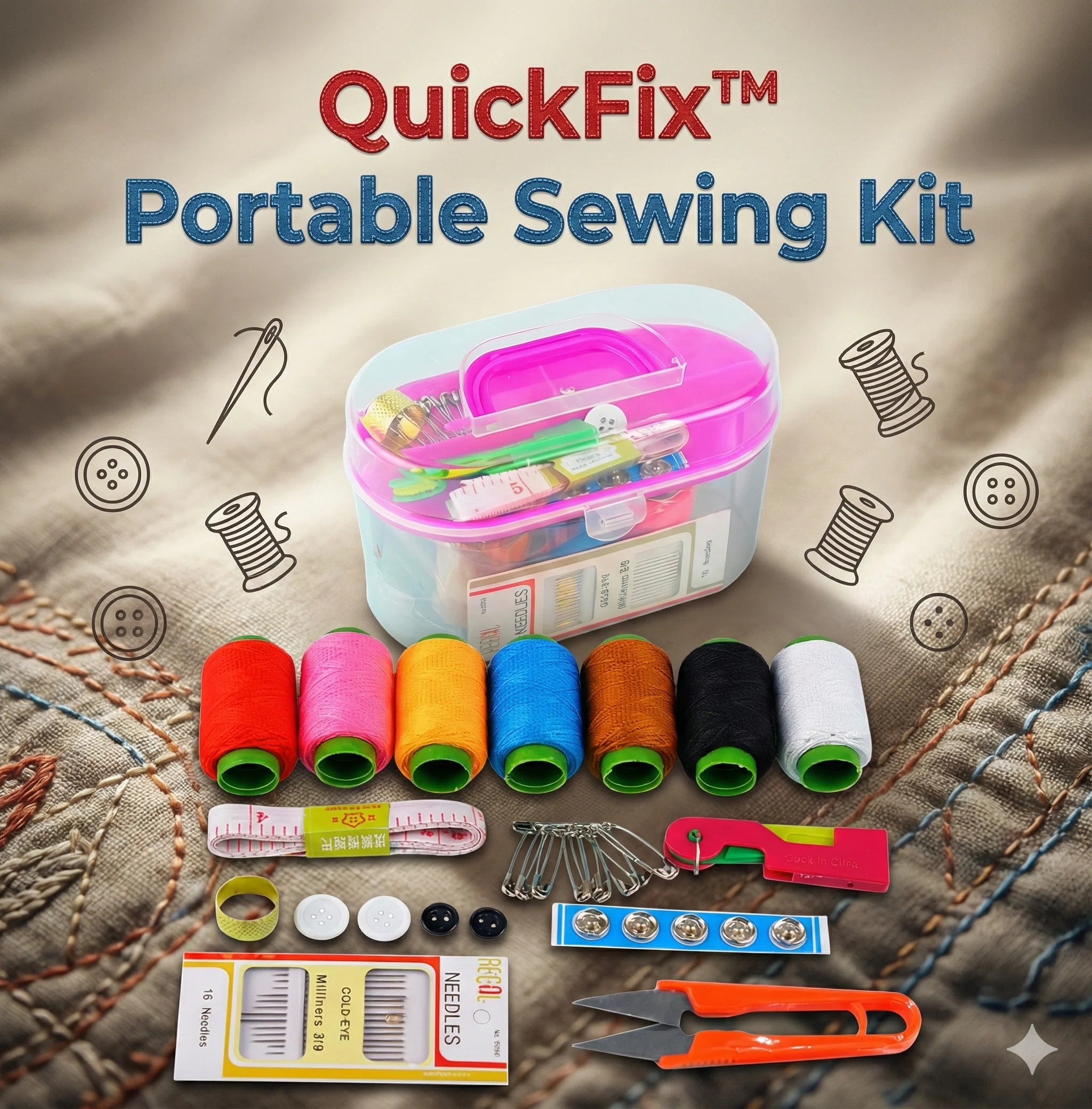 StitchNest™ Premium Sewing Tool Kit Box